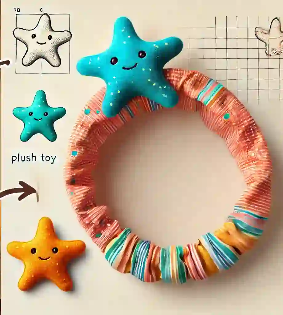 Starfish-Themed Baby Headband with Plush Starfish Toy